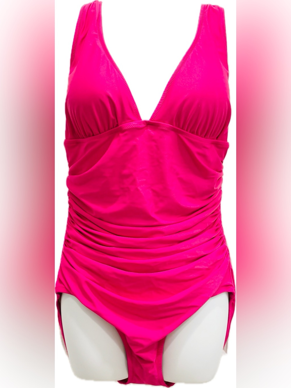 NWT J. Crew Fuchsia Ruched One-Piece Swimsuit -Size 12